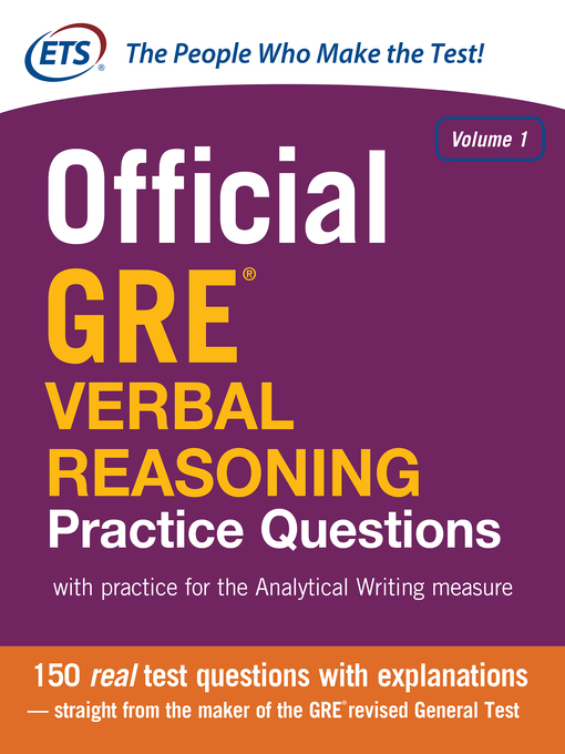 Title details for Official GRE Verbal Reasoning Practice Questions by Educational Testing Service - Available